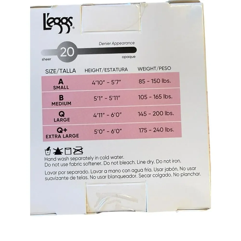 L'eggs Silken Mist & Everyday Control Top Pantyhose - Nude 5 pair Size Q